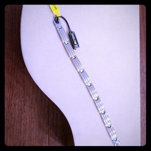 Stainless Steel 9" Two Tone Dressy Bracelet